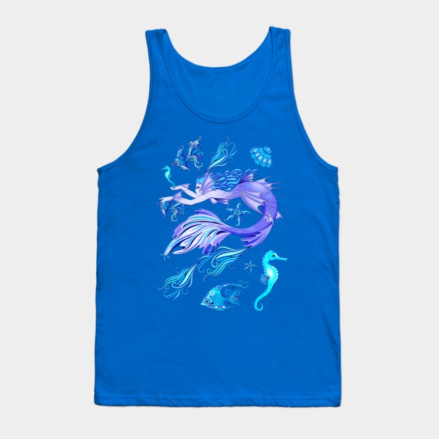 Mystic Mermaid Fairy Purple Creature Tank Top by BluedarkArt